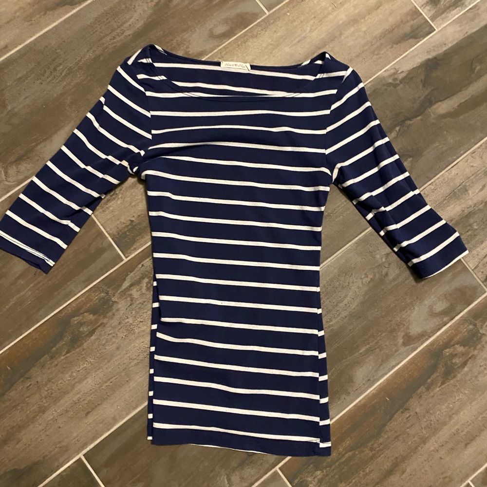 2 for $6 Navy blue and white striped blouse